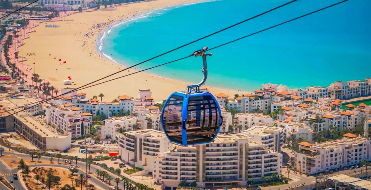 Agadir, the city known for windsurfing.